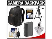 Case Logic Digital SLR Camera Backpack Case Black SLRC 206 with LP E6 Battery Tripod Accessory Kit