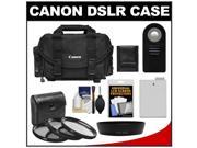 Canon 2400 Digital SLR Camera Case Gadget Bag with 3 UV CPL ND8 Filters LP E8 Battery Remote Hood Accessory Kit