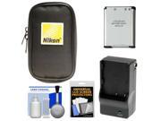 Nikon Coolpix Nylon Digital Camera Carrying Case with EN EL19 Battery Charger Accessory Kit