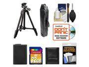 Sony VCT R100 40 Photo Video Tripod with 3 Way Pan Tilt Head and Case Black with 32GB Card NP FW50 Battery Accessory Kit