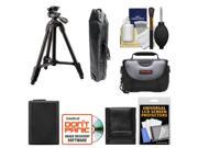 Sony VCT R100 40 Photo Video Tripod with 3 Way Pan Tilt Head and Case Black with Case NP FW50 Battery Accessory Kit