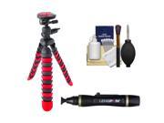 Xit 12 Flexible DSLR Camera Tripod Red Black with Lenspen Cleaning Kit