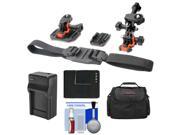 Essentials Bundle for GoPro HD HERO 3 Action Camcorder with Helmet Flat Surface Mounts Battery Charger Case Accessory Kit