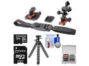 Essentials Bundle for Replay XD 1080 Mini Action Video Camera Camcorder with Flat Surface Curved Vented Helmet Mounts 32GB Card Flex Tripod Kit