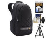 Case Logic CPL108 Small Digital SLR Camera iPad Tablet Backpack Black with Tripod Accessory Kit