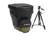Canon Zoom Pack 1000 Digital SLR Camera Holster Case with 58 Photo Video Tripod