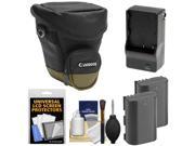 Canon Zoom Pack 1000 Digital SLR Camera Holster Case with 2 LP E6 Batteries Charger Accessory Kit