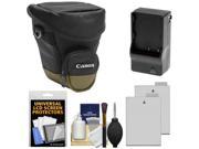 Canon Zoom Pack 1000 Digital SLR Camera Holster Case with 2 LP E8 Batteries Charger Accessory Kit