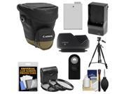 Canon Zoom Pack 1000 Digital SLR Camera Holster Case with LP E8 Battery Charger 3 Filters Tripod Remote Hood Accessory Kit