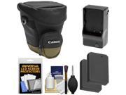 Canon Zoom Pack 1000 Digital SLR Camera Holster Case with 2 LP E12 Batteries Charger Accessory Kit