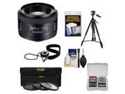 Sony Alpha A Mount 50mm f 1.4 Lens with 3 UV ND8 CPL Filter Set Tripod Cleaning Accessory Kit