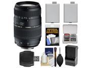 Tamron 70 300mm f 4 5.6 Di LD Macro 1 2 Zoom Lens for Canon EOS Cameras With 2 LP E5 Batteries Charger Card Reader Accessory Kit