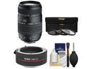 Tamron 70 300mm f 4 5.6 Di LD Macro 1 2 Zoom Lens for Sony Alpha Cameras with 3 UV CPL ND8 Filters 2x Teleconverter Cleaning Kit