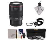 Canon EF 100mm f 2.8 L IS Macro USM Lens with 3 UV CPL ND8 Filters Accessory Kit