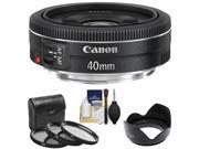 Canon EF 40mm f 2.8 STM Pancake Lens with 3 UV CPL ND8 Filters Hood Cleaning Kit