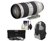 Canon EF 70 200mm f 2.8 L IS II USM Zoom Lens with Backpack 3 UV ND8 CPL Filters Cleaning Kit