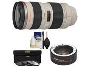 Canon EF 70 200mm f 2.8L USM Zoom Lens with 2x Teleconverter 3 UV ND8 CPL Filters Cleaning Kit