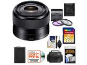 Sony Alpha E Mount 35mm f 1.8 OSS Lens with 32GB Card NP FW50 Battery Case 3 Filters Accessory Kit
