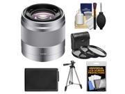 Sony Alpha E Mount 50mm f 1.8 OSS Lens Silver with NP FW50 Battery Tripod 3 Filters Kit
