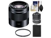 Sony Alpha E Mount 50mm f 1.8 OSS Lens Black with NP FW50 Battery Filter Lens Pouch Kit