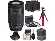 Canon EF S 55 250mm f 4.0 5.6 IS STM Zoom Lens with 3 UV CPL ND8 Filters Hood Case Flex Tripod Accessory Kit