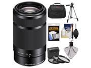 Sony Alpha E Mount 55 210mm f 4.5 6.3 OSS Zoom Lens Black with 3 UV FLD PL Filters Case Tripod Accessory Kit