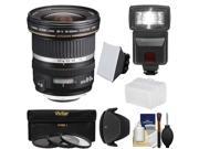 Canon EF S 10 22mm f 3.5 4.5 USM Ultra Wide Angle Zoom Lens with Flash 3 Filters Diffusers Hood Kit