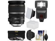 Canon EF S 17 55mm f 2.8 IS USM Zoom Lens with Flash 3 Filters Diffusers Hood Kit