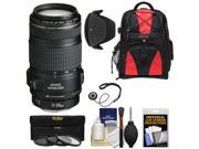 Canon EF 70 300mm f 4 5.6 IS USM Zoom Lens with 3 UV CPL ND8 Filters Hood Backpack Kit
