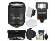 Nikon 18 300mm f 3.5 6.3G VR DX ED AF S Nikkor Zoom Lens with 3 Filters Hood Flash 2 Diffusers Kit