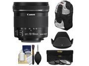 Canon EF S 10 18mm f 4.5 5.6 IS STM Zoom Lens with Sling Backpack 3 UV CPL ND8Filters Hood Kit