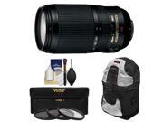 Nikon 70 300mm f 4.5 5.6 G VR AF S ED IF Zoom Nikkor Lens with 3 UV CPL ND8 Filters Sling Backpack Kit