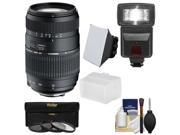 Tamron 70 300mm f 4 5.6 Di LD Macro 1 2 Zoom Lens for Canon EOS Cameras with 3 Filters Flash 2 Diffusers Kit