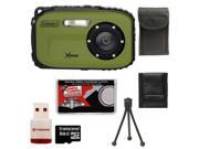 Coleman Xtreme C5WP Shock Waterproof Digital Camera Green with 16GB Card Case Accessory Kit