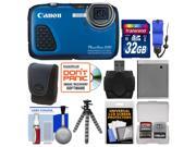 Canon PowerShot D30 Shock Waterproof GPS Digital Camera with 32GB Card Case Battery Flex Tripod Float Strap Kit