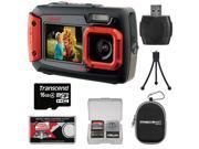 Coleman Duo 2V9WP Dual Screen Shock Waterproof Digital Camera Red with 16GB Card Case Kit