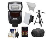 Nikon SB 700 AF Speedlight Flash with Softbox Bounce Reflector Batteries Charger Case Tripod Accessory Kit