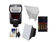 Nikon SB 700 AF Speedlight Flash with Softbox Bounce Reflector 4 Batteries Charger Accessory Kit