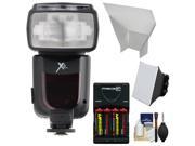 Xit Elite Series Digital Power Zoom AF Flash with LCD Display for Nikon I TTL with Batteries Charger Softbox Bounce Reflector Accessory Kit