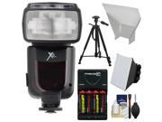Xit Elite Series Digital Power Zoom AF Flash with LCD Display for Nikon I TTL with Batteries Charger Softbox Bounce Reflector Tripod Accessory Kit