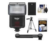 Vivitar SF 4000 Auto Bounce Zoom Slave Flash with Bracket EN EL20 Battery Tripod Cleaning Kit for Nikon 1 J1 J2 J3 S1 V3 Cameras