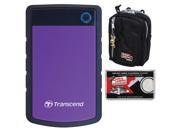 Transcend 2TB USB 3.0 StoreJet 25H3 Portable Hard Drive with Case Cleaning Cloth