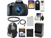 Canon EOS Rebel T5i Digital SLR Camera EF S 18 55mm IS STM Lens with 32GB Card Battery Charger Backpack Filter HDMI Cable Accessory Kit