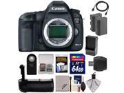 Canon EOS 5D Mark III Digital SLR Camera Body with 64GB Card 2 Batteries Charger Grip HDMI Cable Accessory Kit