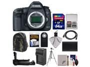 Canon EOS 5D Mark III Digital SLR Camera Body with 64GB Card Backpack Battery Charger Grip Tripod Kit