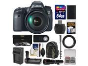 Canon EOS 6D Digital SLR Camera Body with EF 24 105mm L IS USM Lens with 500mm Telephoto Lens 64GB Card Backpack Battery Charger Grip Monopod Kit