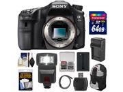 Sony Alpha A77 II Wi Fi Digital SLR Camera Body with 64GB Card Battery Charger Backpack Flash Kit