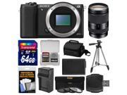Sony Alpha A5100 Wi Fi Digital Camera Body Black with 18 200mm LE Zoom Lens 64GB Card Case Battery Charger Tripod Kit