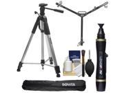 Bower VTSL7200 72 Digital Photo Video Camera Tripod Steady Lift Series with Case with W3 Universal Dolly Lenspen Accessory Kit