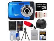 Bell Howell Splash WP10 Shock Waterproof Digital Camera Blue with 16GB Card Reader Case Batteries Charger Tripod Accessory Kit